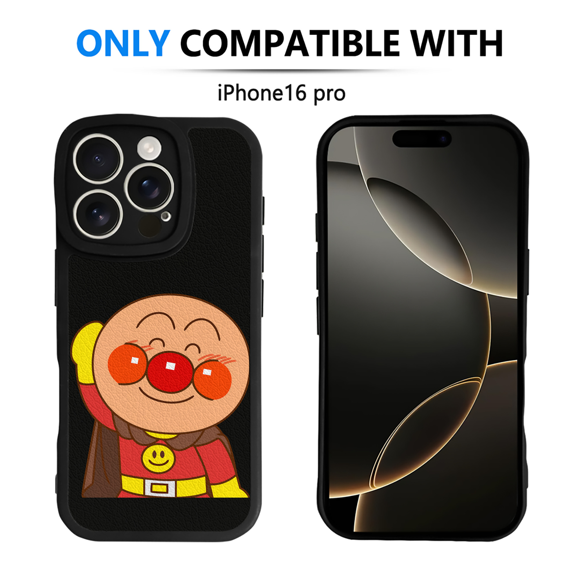 （画像用） アンパンマン Anpanman 【iPhone 16シリーズ対応】シリコンスマホケース（レザー調） 材質：シリコン